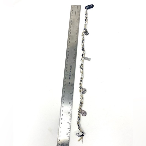 New Free People Lucia Braid-In Hair Accessory Clip Textile Tan Silver - Picture 3 of 3